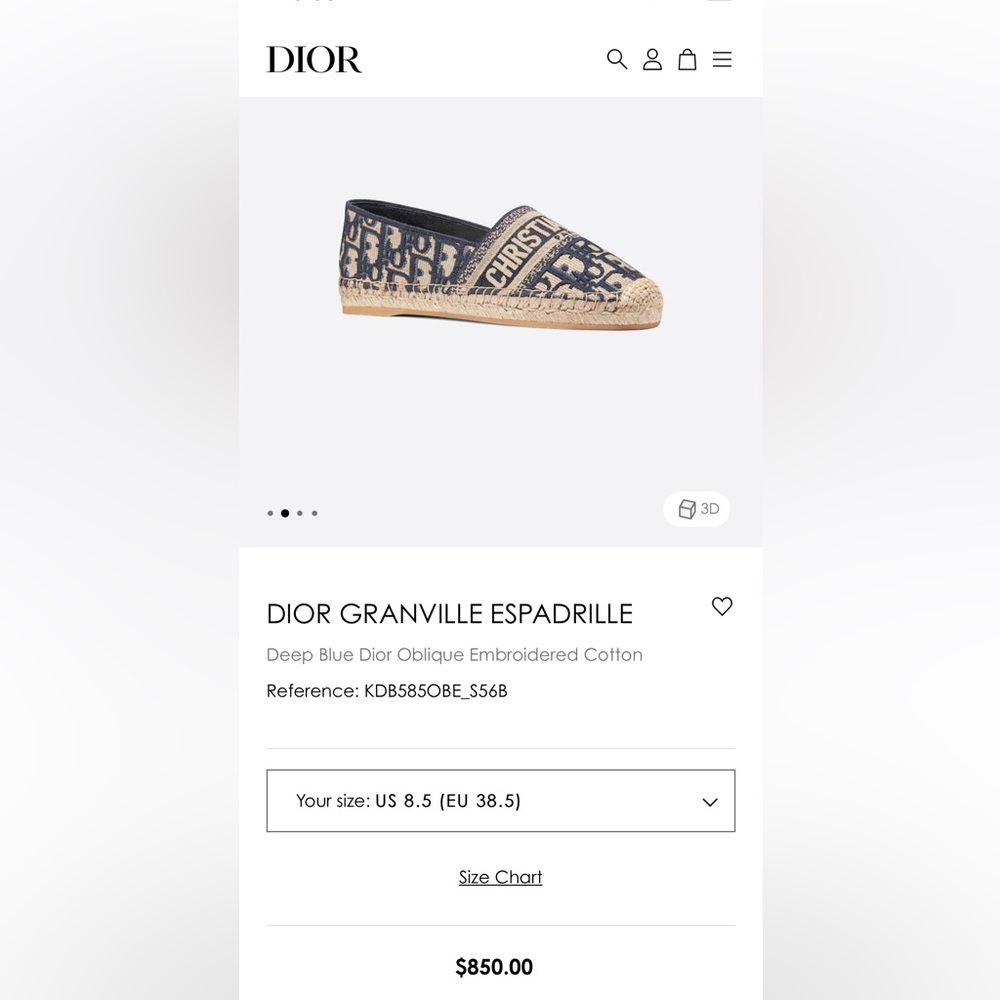 💙DIOR GRANVILLE ESPADRILLE 💙 - Picture 12 of 12